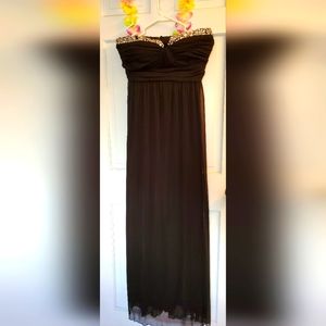 Black strapless dress